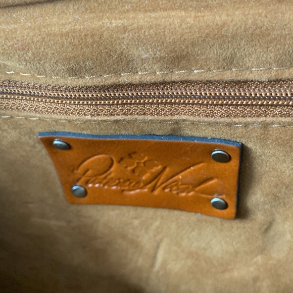 Patricia Nash Ealing Cognac Floral Tooled Leather Clutch Crossbody Bag Like New - Picture 6 of 9